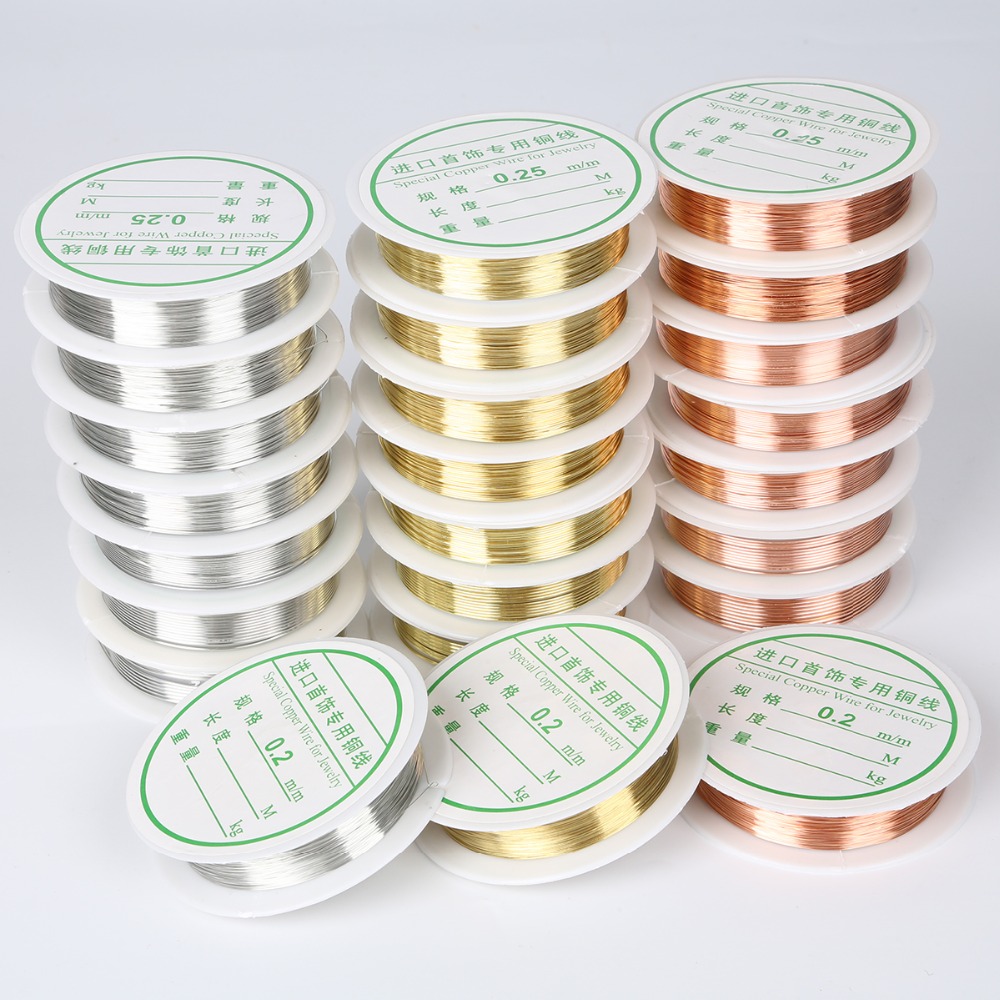 Copper Wire Roll - 0.25/0.3/0.4/0.5/0.6/0.7/0.8/1 مللي متر 1 لفة سبيكة